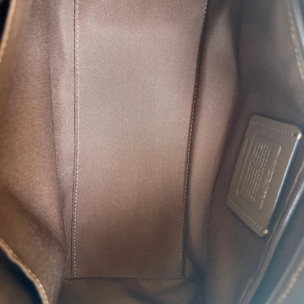 Coach Rowan Satchel Light Khaki Chalk Stripe Signature Canvas CR122
